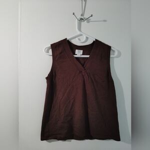 Apt. 9 Chocolate Brown V-Neck Sleeveless Blouse